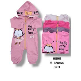 Kombinezon DZIECIĘCE , size 6-12m,paczka 3szt, 1 kolor