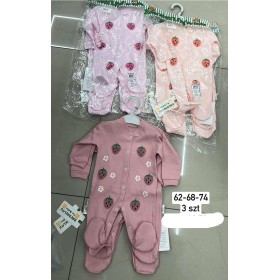 Kombinezon DZIECIĘCE , size 62-74,paczka 3szt, 1 kolor