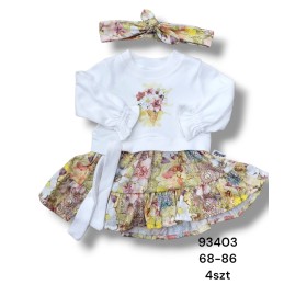 Sukienka DZIECIĘCE , size 68-86,paczka 4szt, 1 kolor