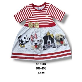 Sukienka DZIECIĘCE , size 98-116,paczka 4szt, 1 kolor
