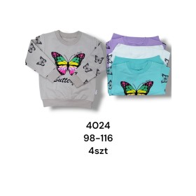 Bluzy DZIECIĘCE , size 98-116 ,paczka 4szt, 1kolor