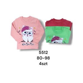 Bluzy DZIECIĘCE , size 80-98 ,paczka 4szt, 1kolor