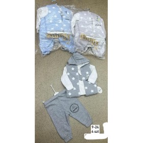 Komplety DZIECIĘCA ,size 9-24m,paczka 4szt ,1kolor